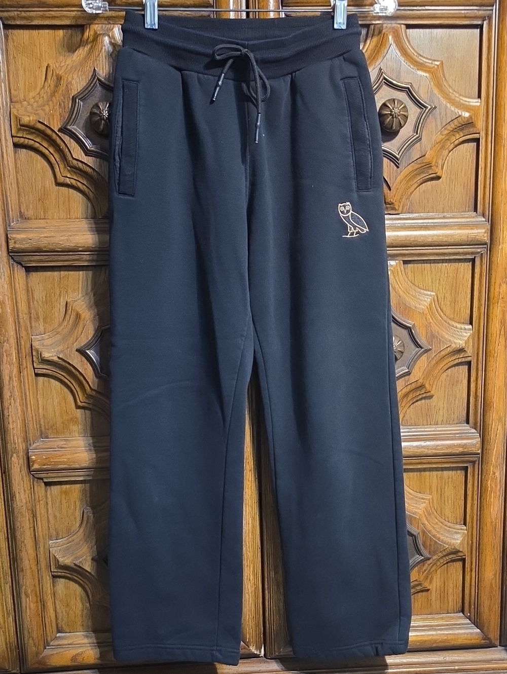 OVO Black Fleece Joggers with Gold Owl Embroidery *Please Review Measuments*